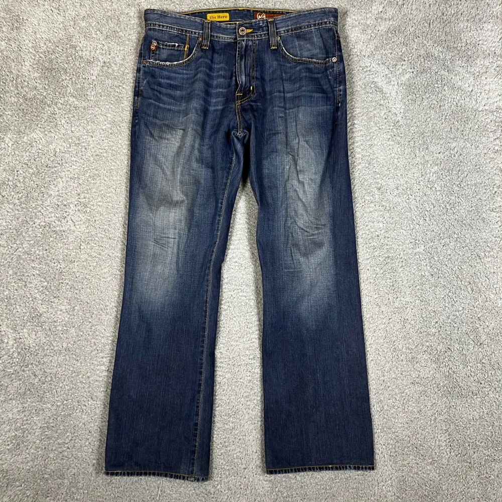 AG Adriano Goldschmied Jeans Mens 34x31 The Hero Dark‎ Wash Excellent Relaxed